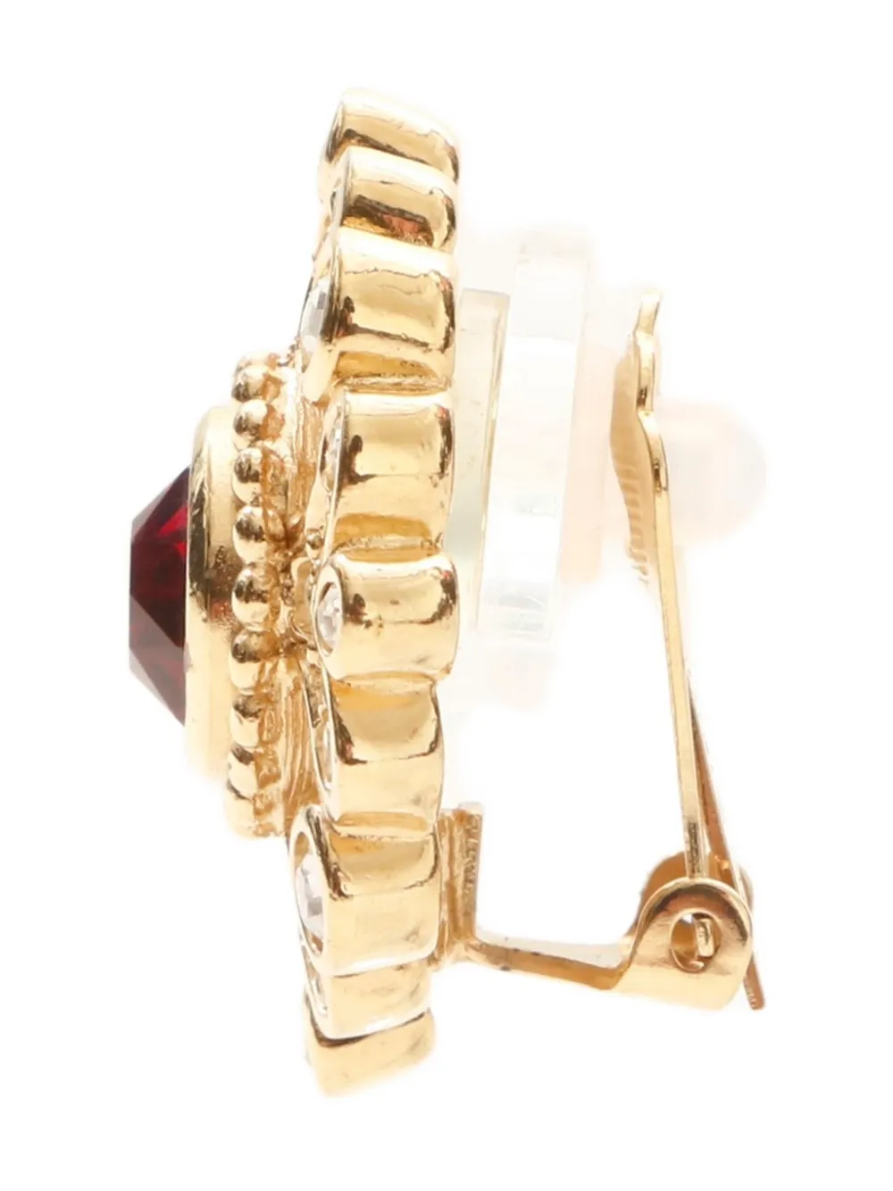 Pre-owned Dior 1980s-1990s Rhinestone Clip-on Earrings