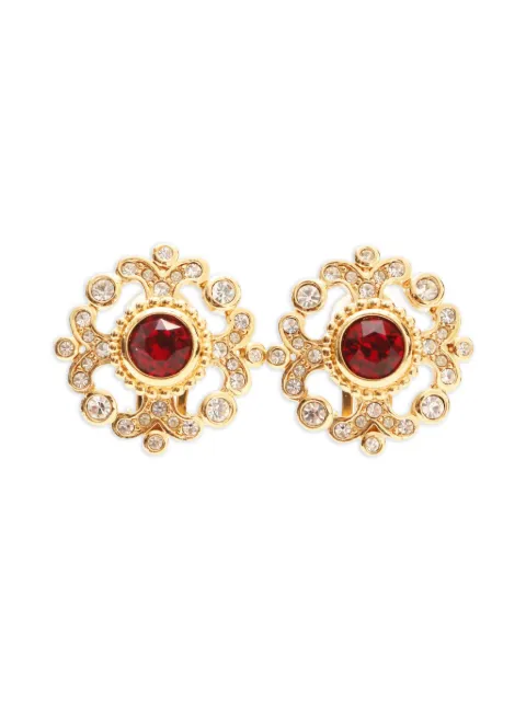Christian Dior Pre-Owned aretes de clip con detalles de strass 1980-1990