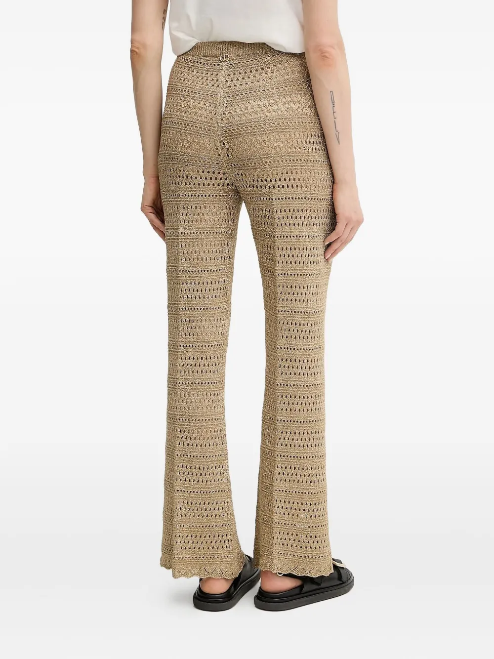 TWINSET metallic crochet trousers | Flared & Bell-Bottom Pants | Image 2