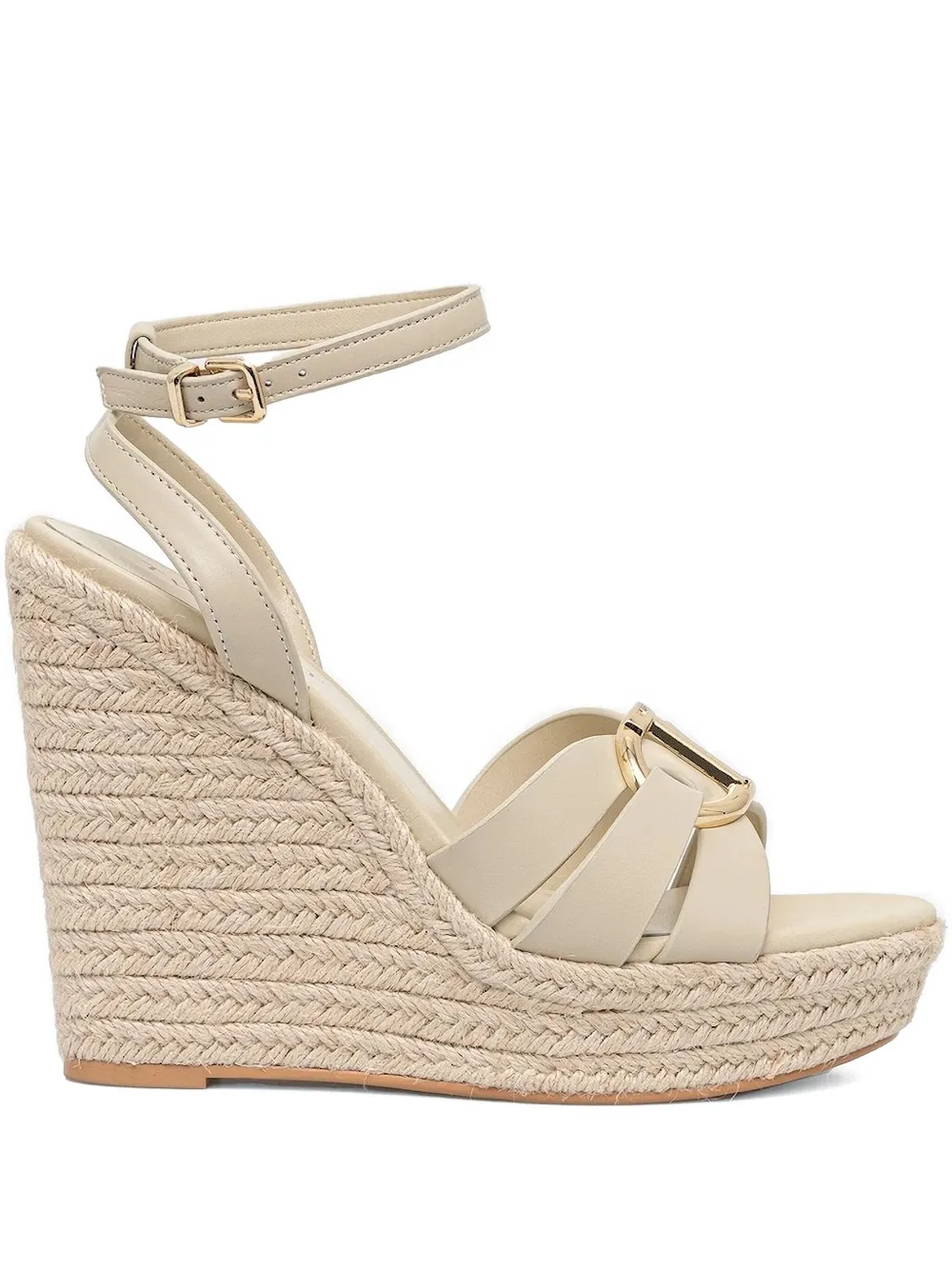 Twinset 110mm Ankle-strap Wedge Pumps In Neutral