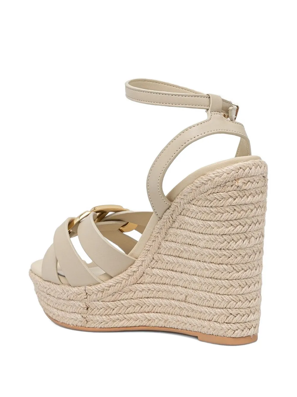 Twinset 110mm Ankle-strap Wedge Pumps In Neutral