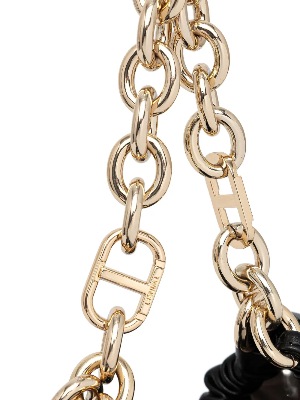 TWINSET chain-strap gathered tote bag Zwart