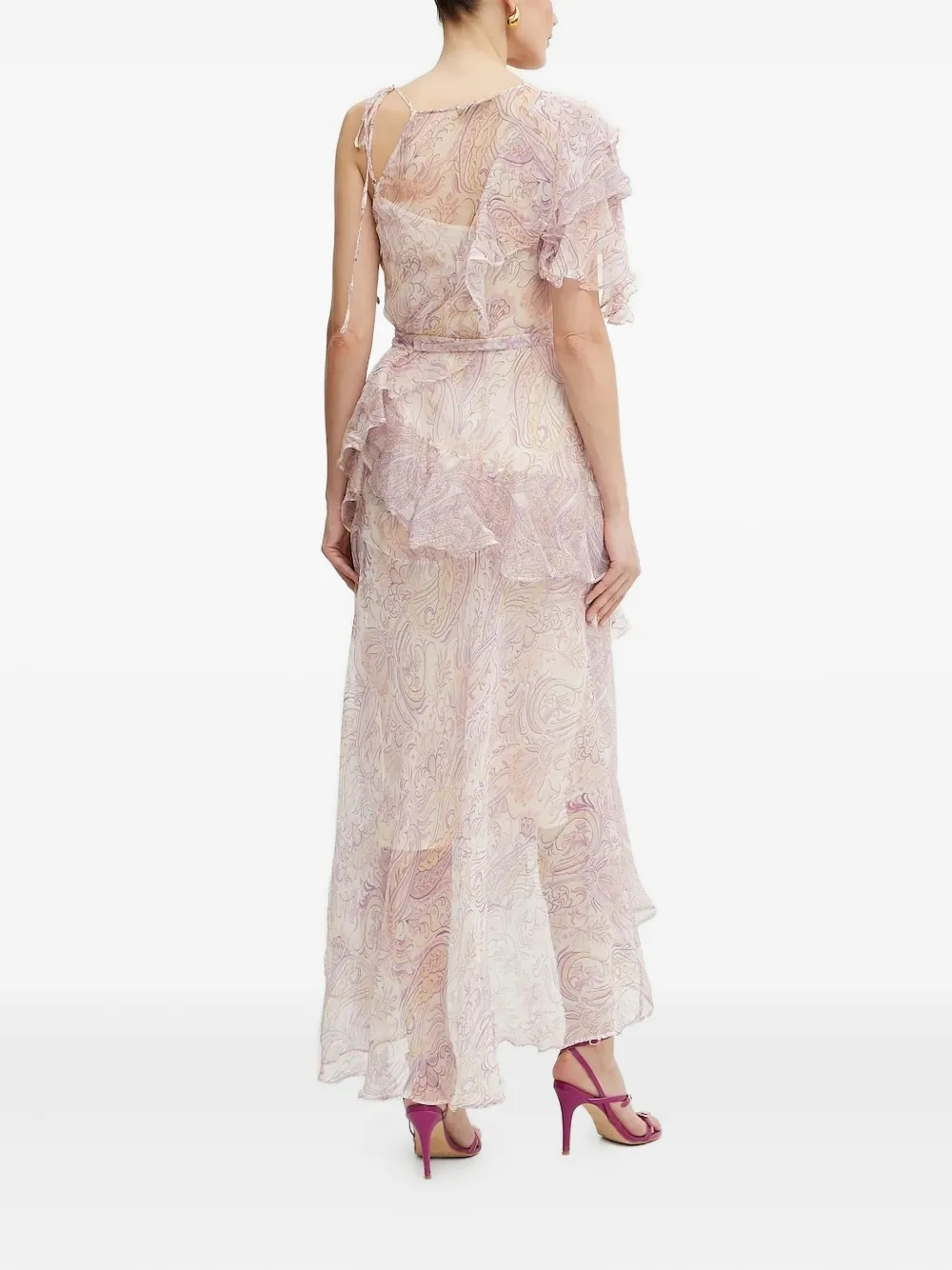 TWINSET Jurk met bloemenprint en ruches - Beige