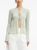 TWINSET tie-front eyelet cardigan - Green