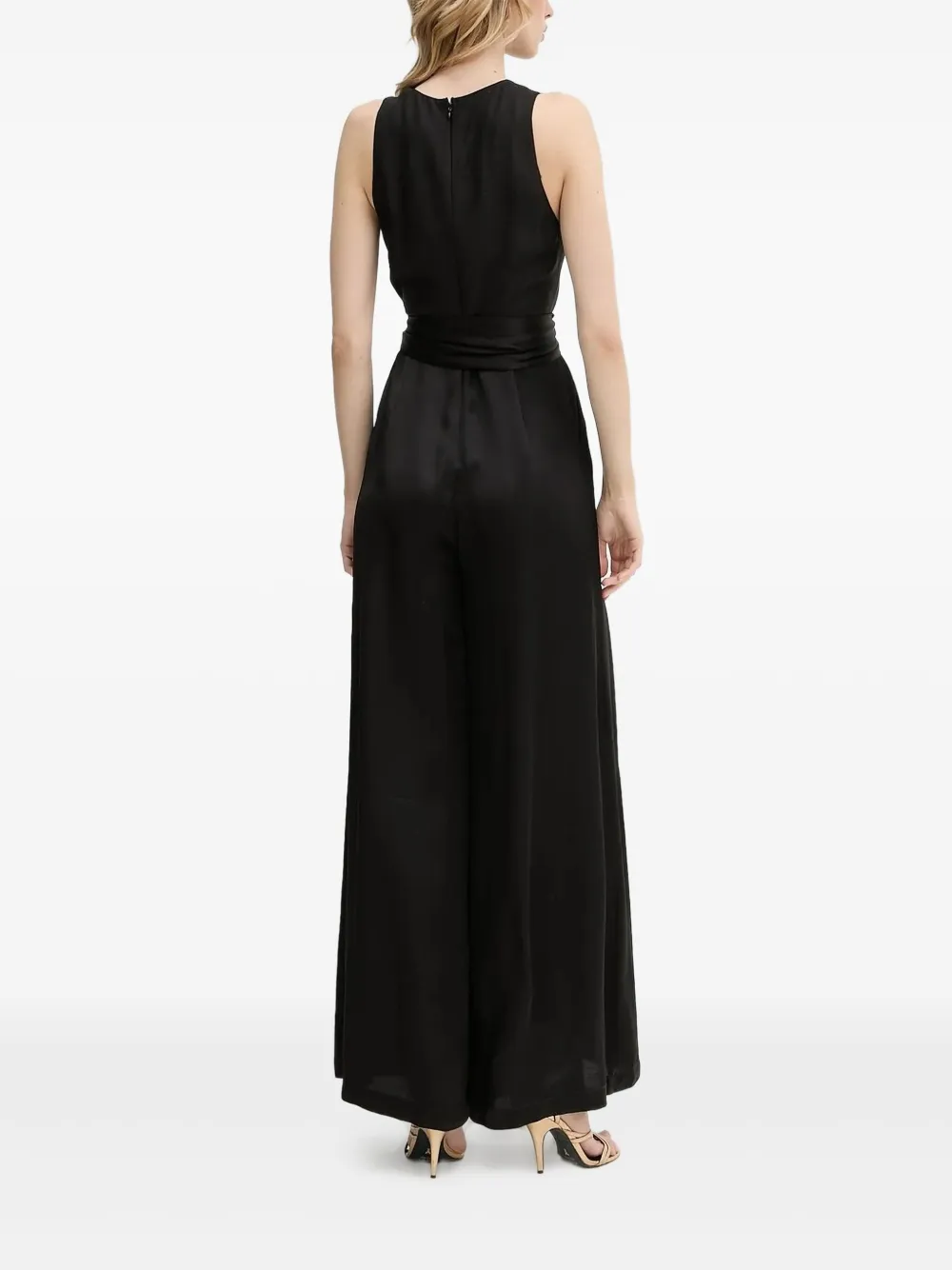 TWINSET V-neck belted jumpsuit Zwart