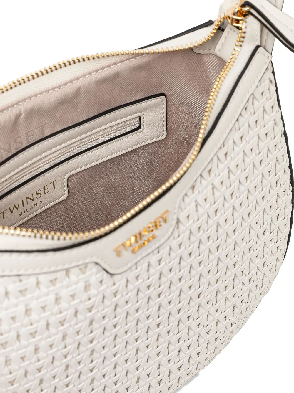 Twinset Woven Top-handle Tote Bag In White
