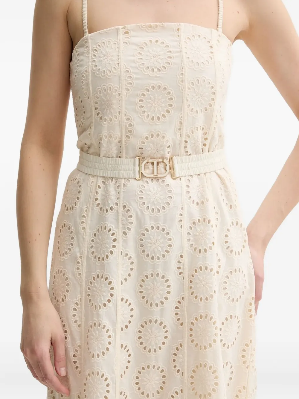 TWINSET Midi-jurk met borduurwerk Beige