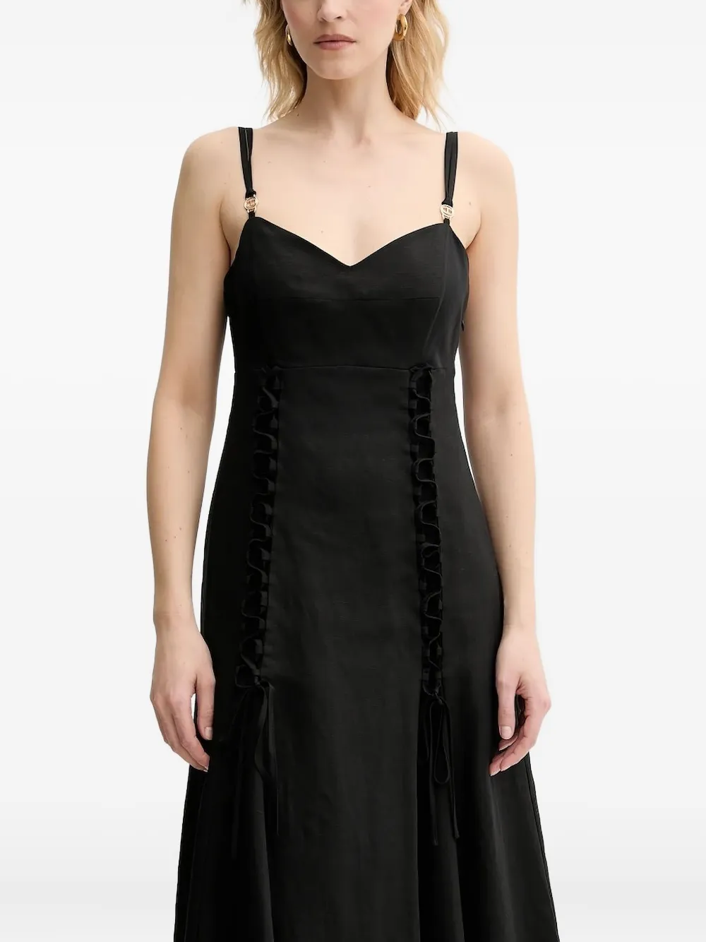 TWINSET Maxi-jurk met kant Zwart