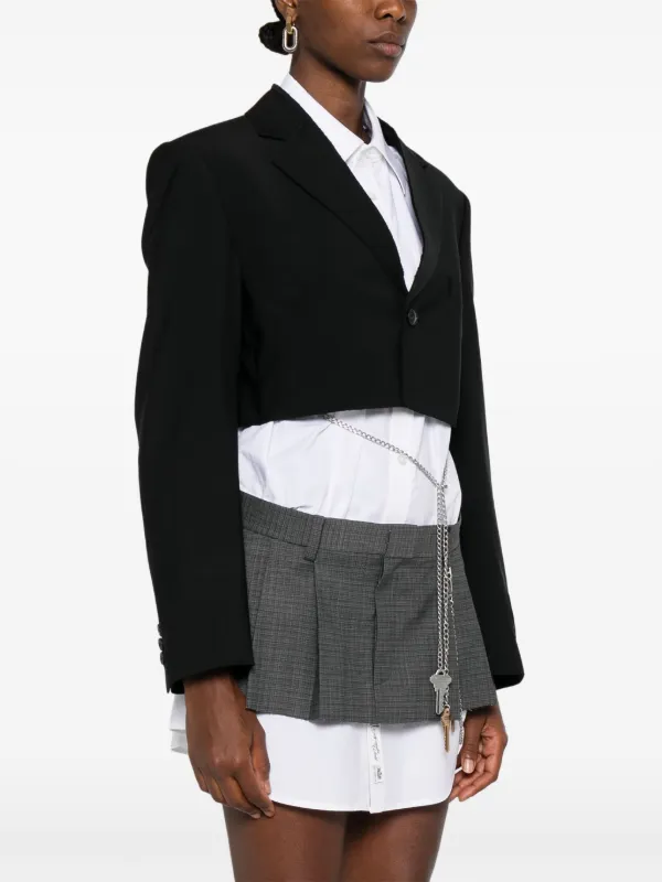 Alexander Wang クロップドジャケット S Alexander Wang クロップド ジャケット | ブラック | FARFETCH JP