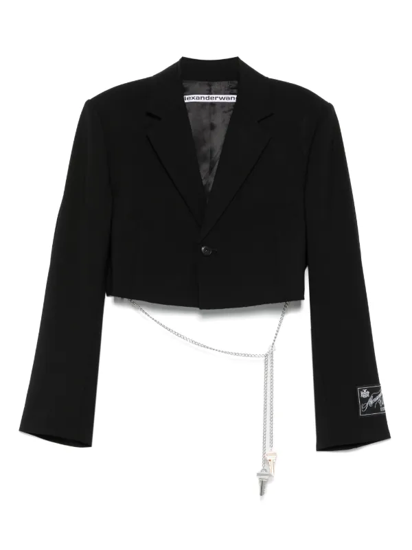 Alexander Wang クロップドジャケット S Alexander Wang クロップド ジャケット | ブラック | FARFETCH JP