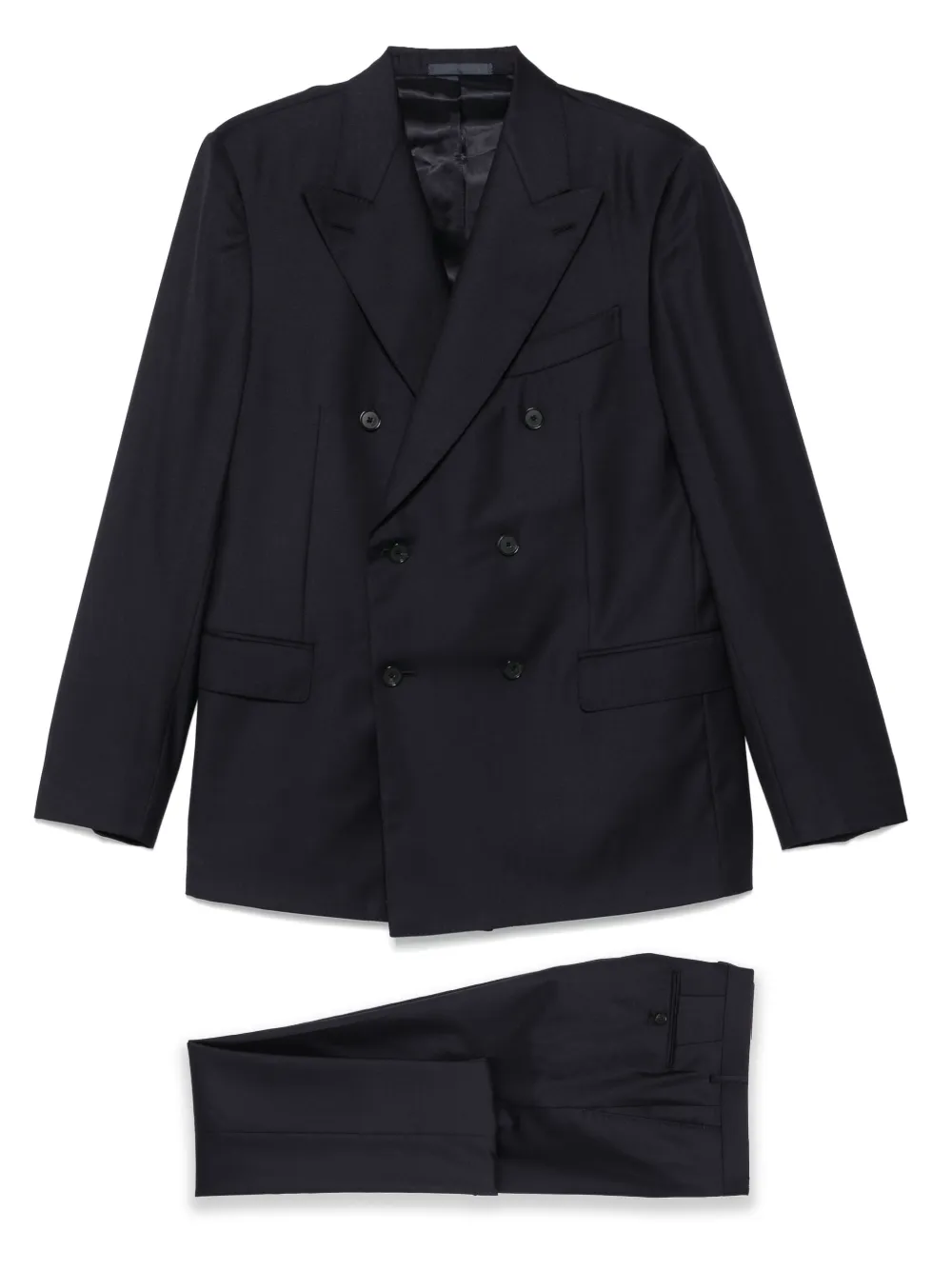 Caruso double-breasted wool suit | Blue | Image 1