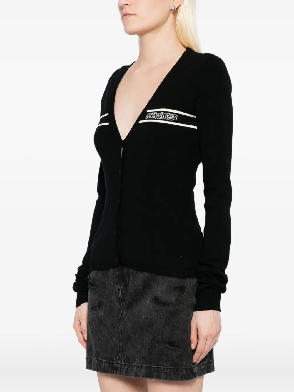 Off-White Vest met logo en lange mouwen Zwart