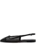 Aeyde Geraldine mesh-panel slingback ballet flats - Black