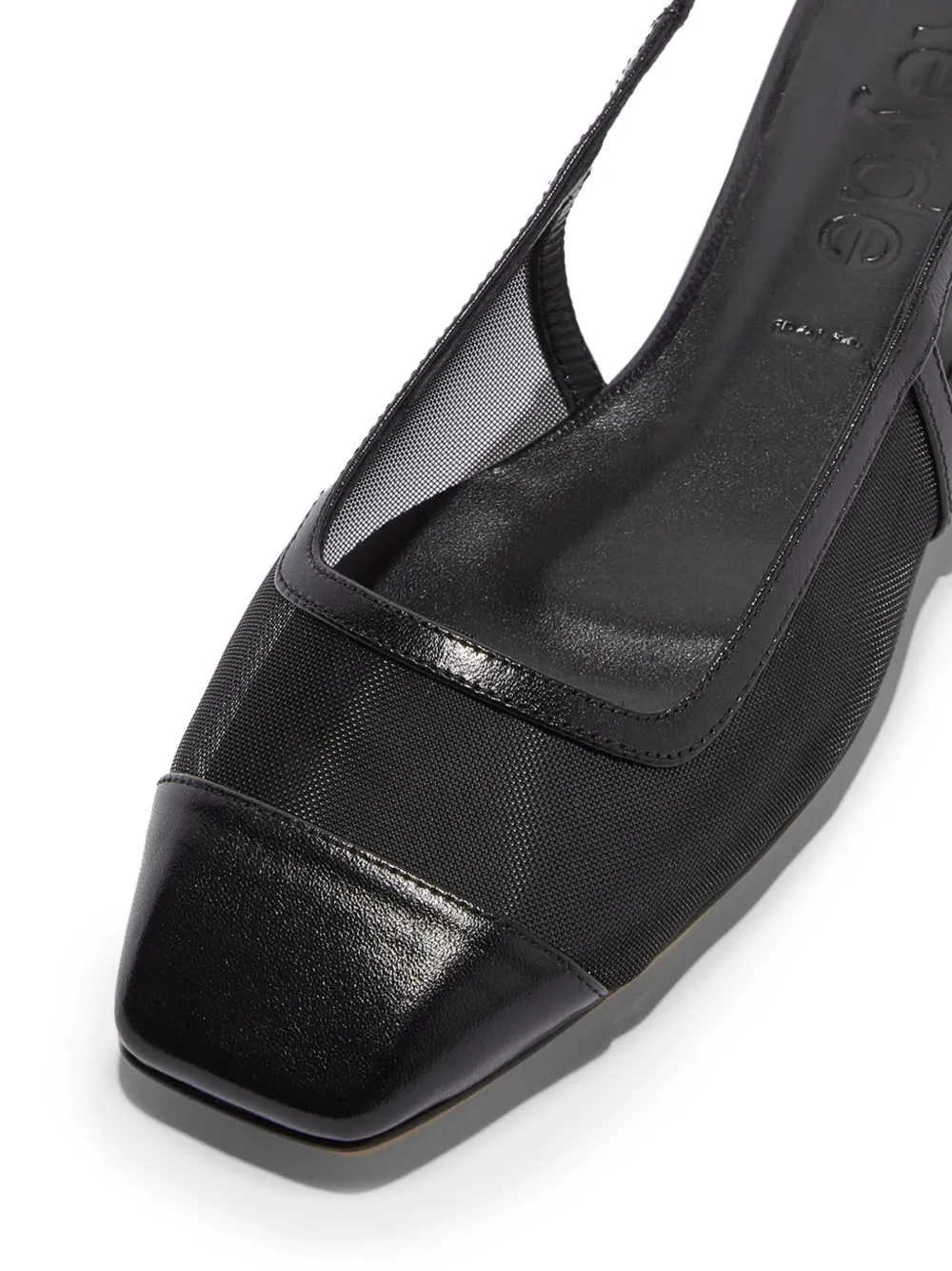 Aeyde Geraldine mesh-panel slingback ballet flats Black