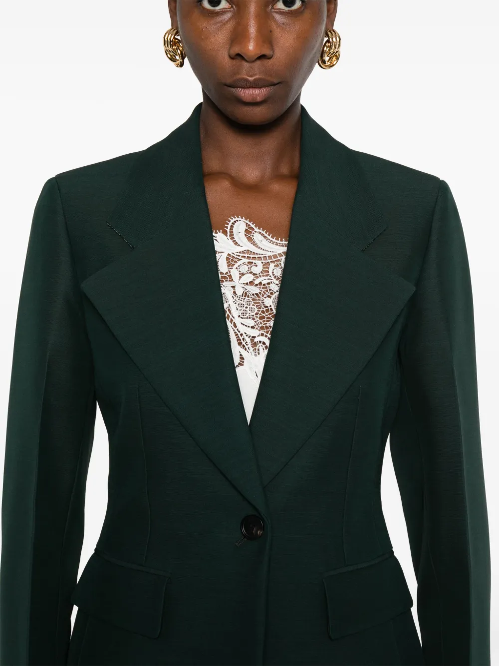 Ferragamo Blazer met enkele rij knopen Groen