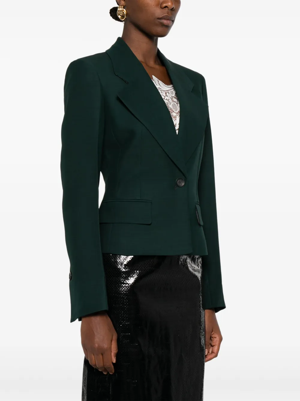 Ferragamo Blazer met enkele rij knopen Groen