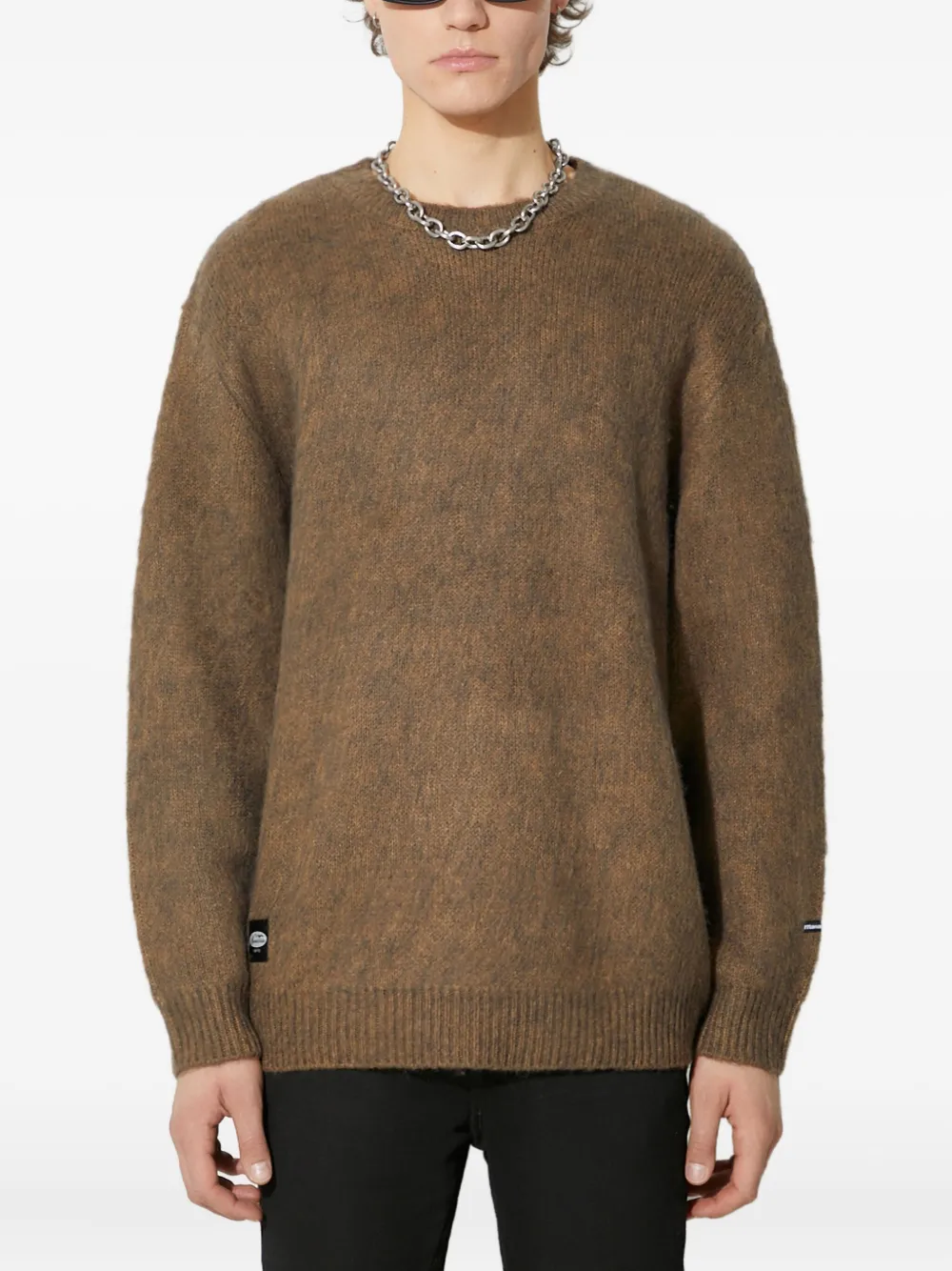 MANASTASH brushed-effect crew-neck sweater | Brown | Image 1