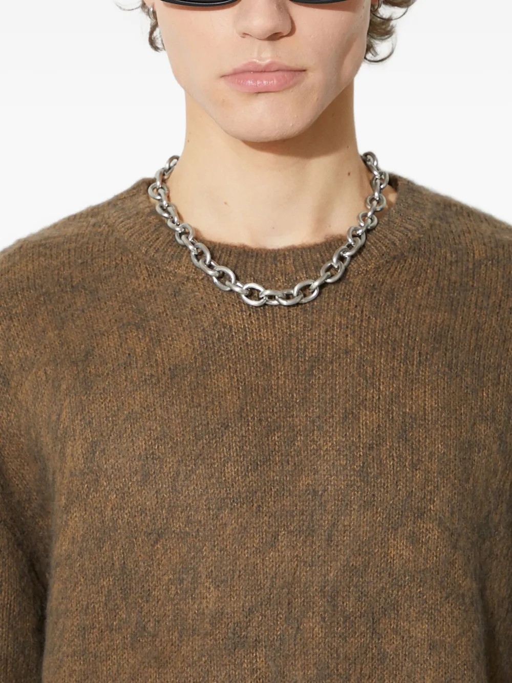 Manastash Brushed-effect Crew-neck Sweater In Brown