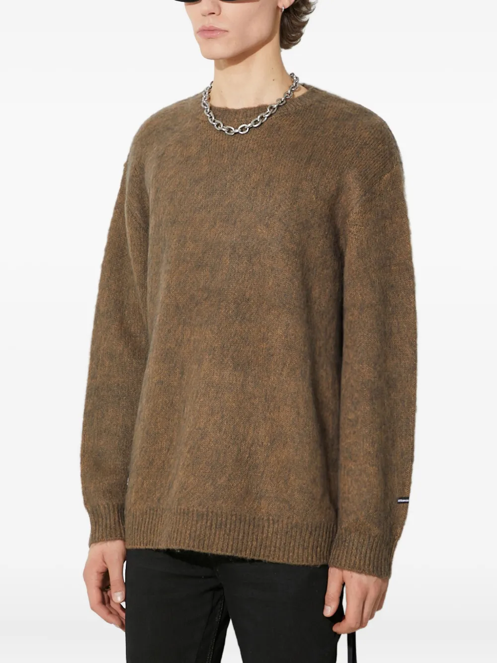Manastash Brushed-effect Crew-neck Sweater In Brown