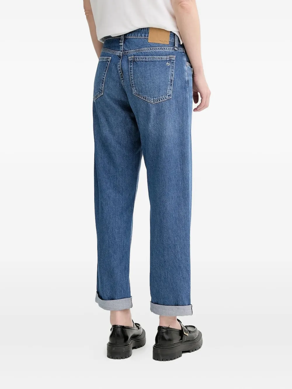 Rag & bone cuffed-hem five-pocket jeans - Blauw