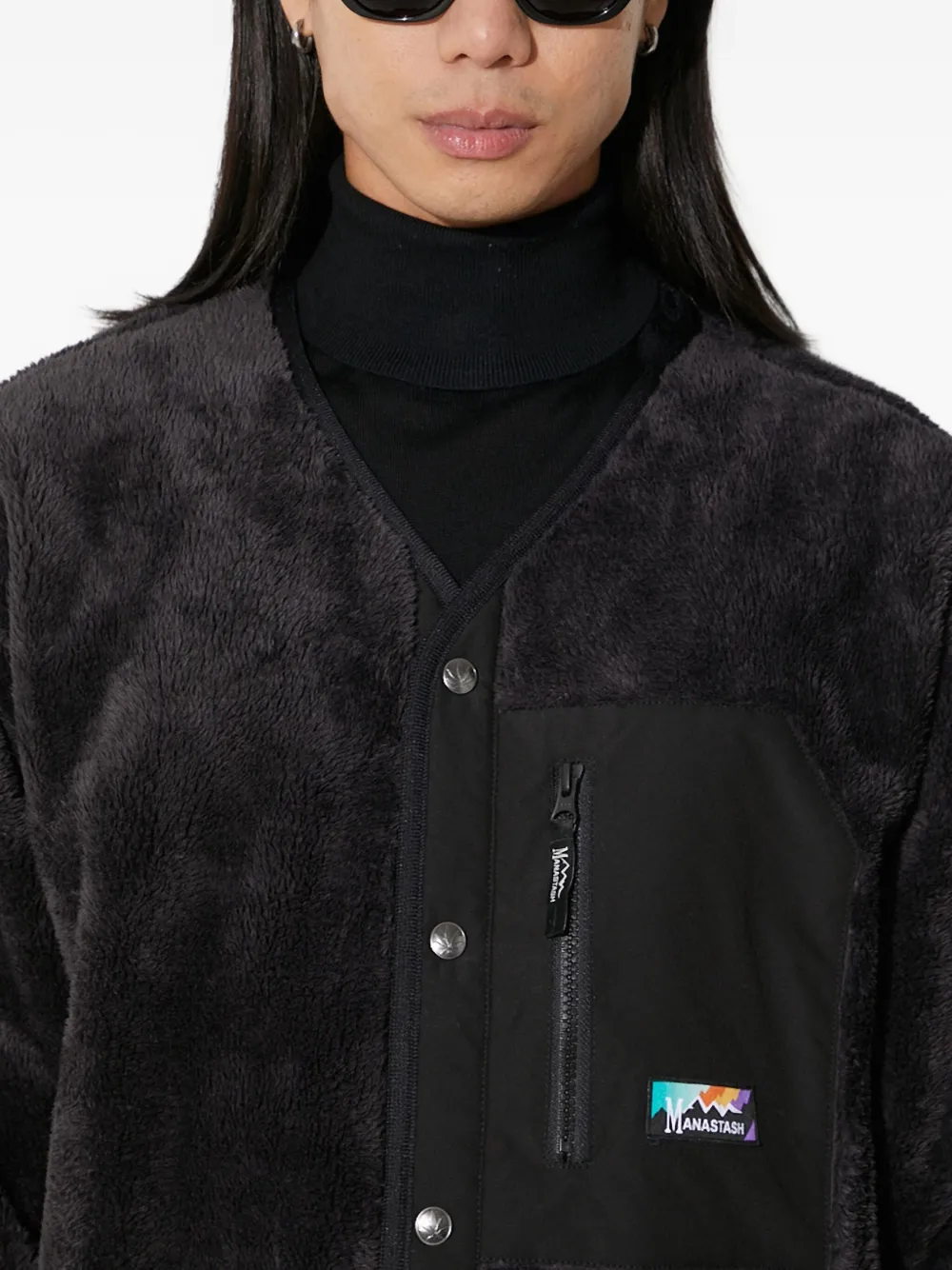 Manastash Fleece Button-fastening Jacket In Black