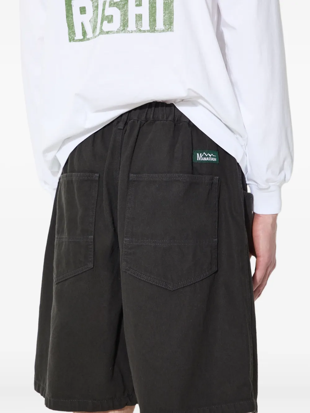 Manastash Pockets Elastic-waist Shorts In Black