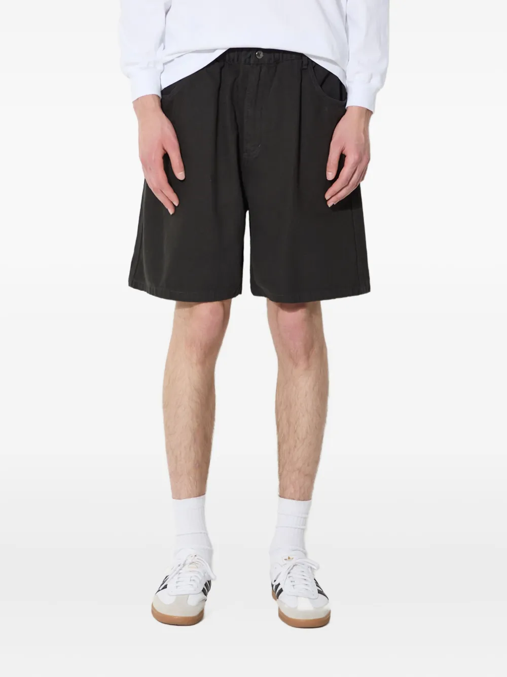 MANASTASH pockets elastic-waist shorts | Black | Image 1
