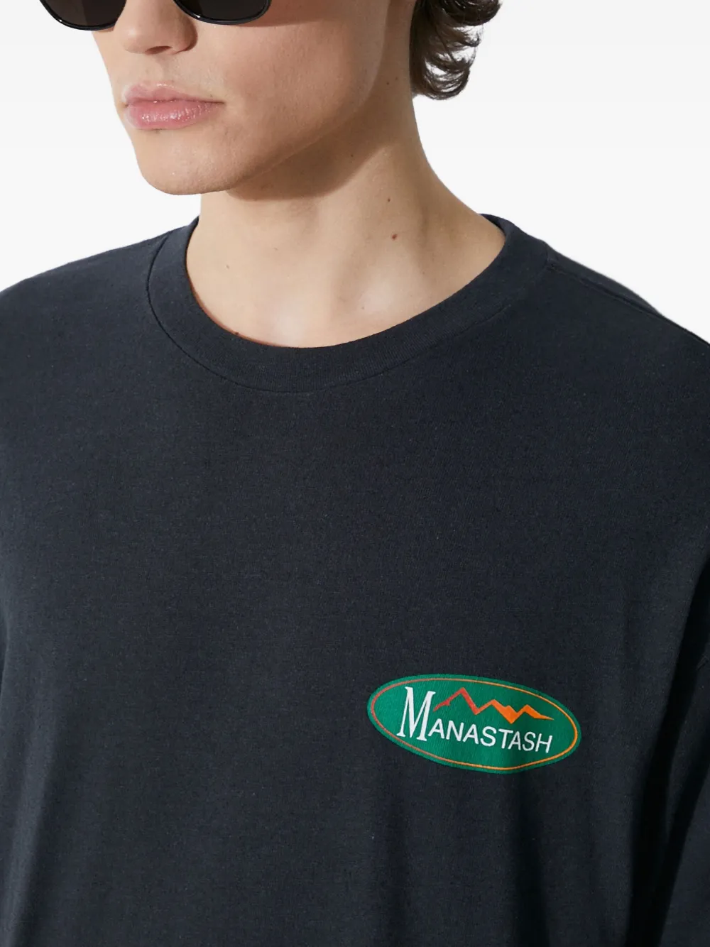 Manastash Mountain-logo T-shirt In Black
