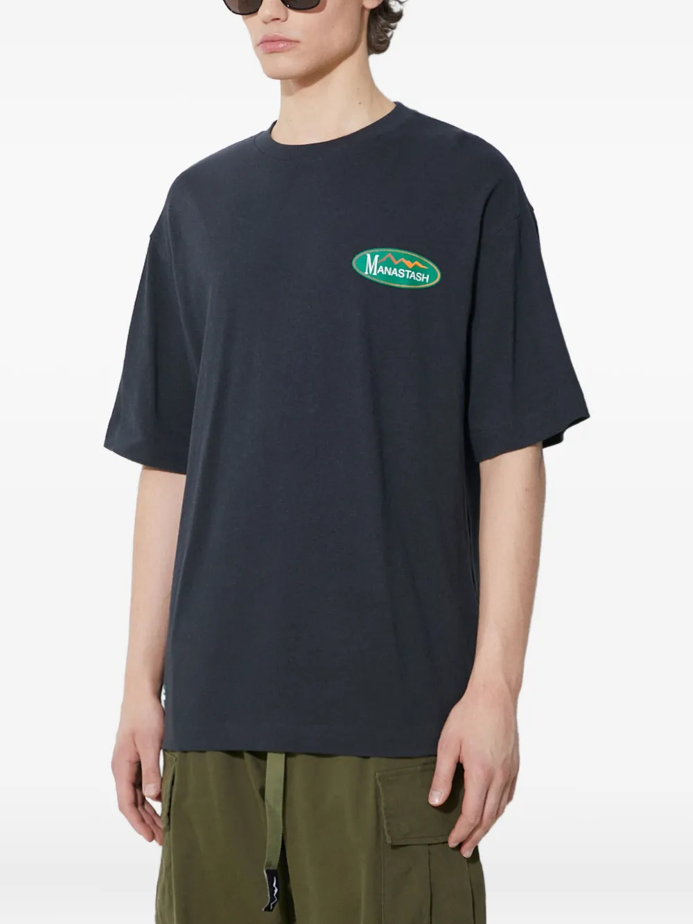 MANASTASH mountain-logo T-shirt | Black | Image 1