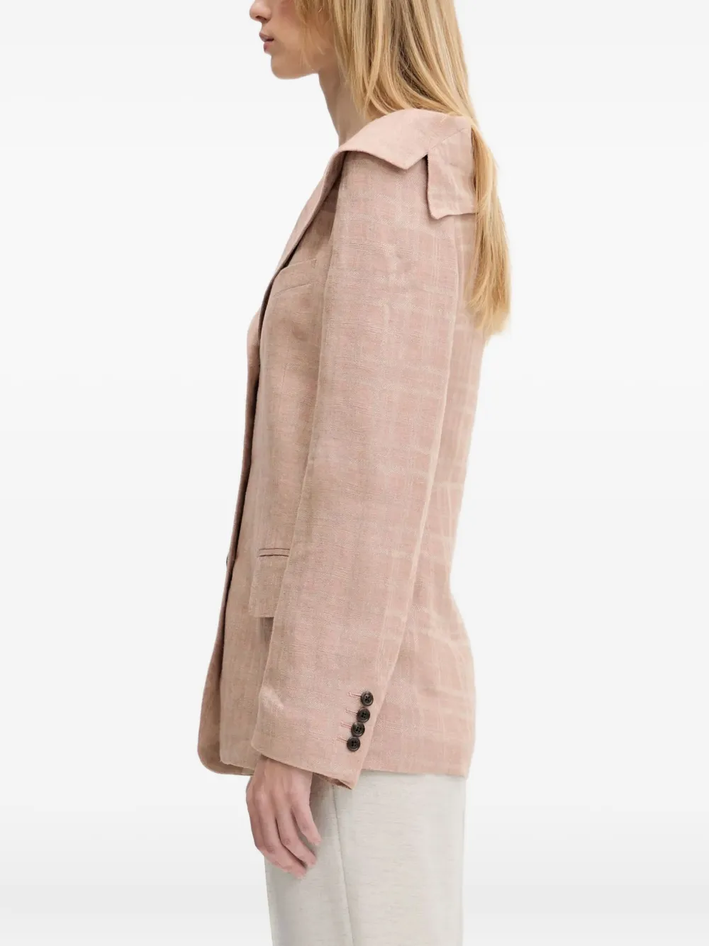 OUR LEGACY Geruite blazer met verlaagde schouders Beige