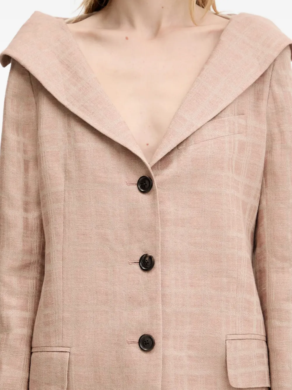 OUR LEGACY Geruite blazer met verlaagde schouders Beige