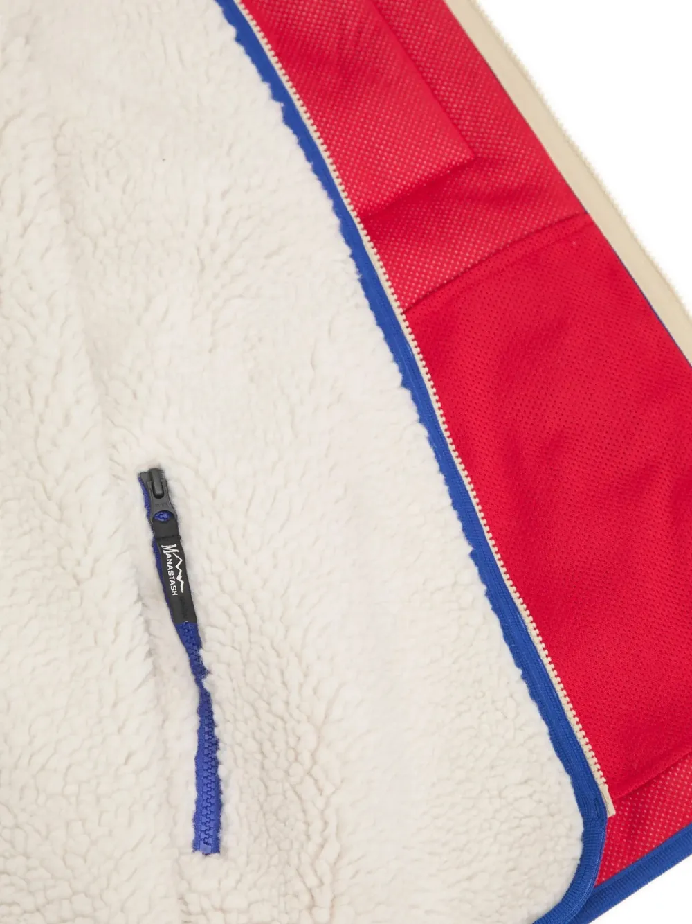 MANASTASH Fleece jack met vlakken Beige