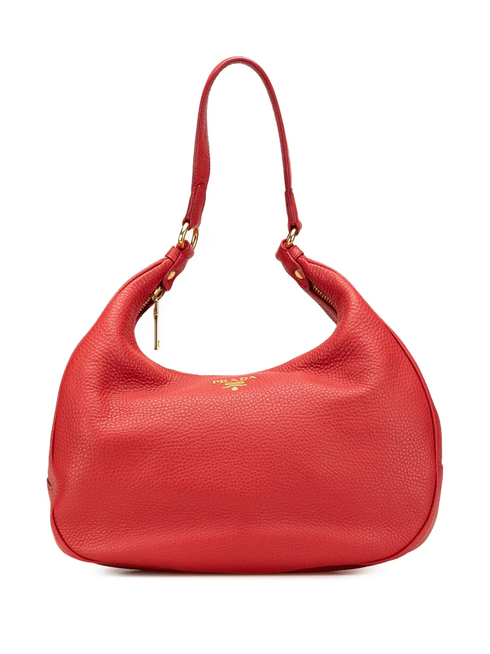 Prada Pre-Owned bolsa hobo Vitello Daino con cierre en la parte superior 2000-2024 | rojo | Image 1