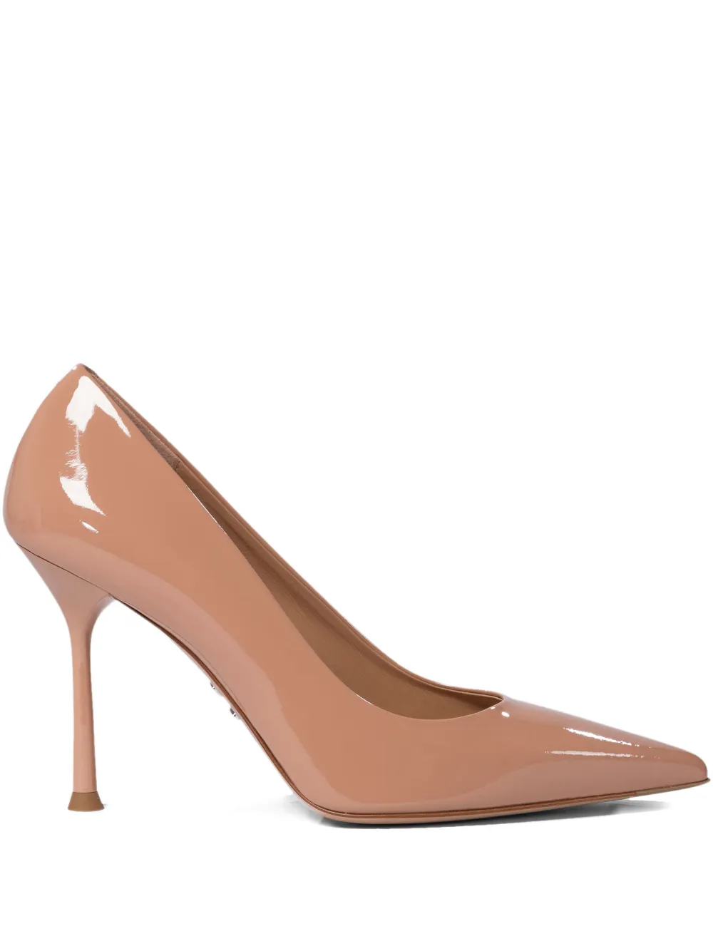 Sergio Levantesi 95mm leather pointed-toe pumps Beige