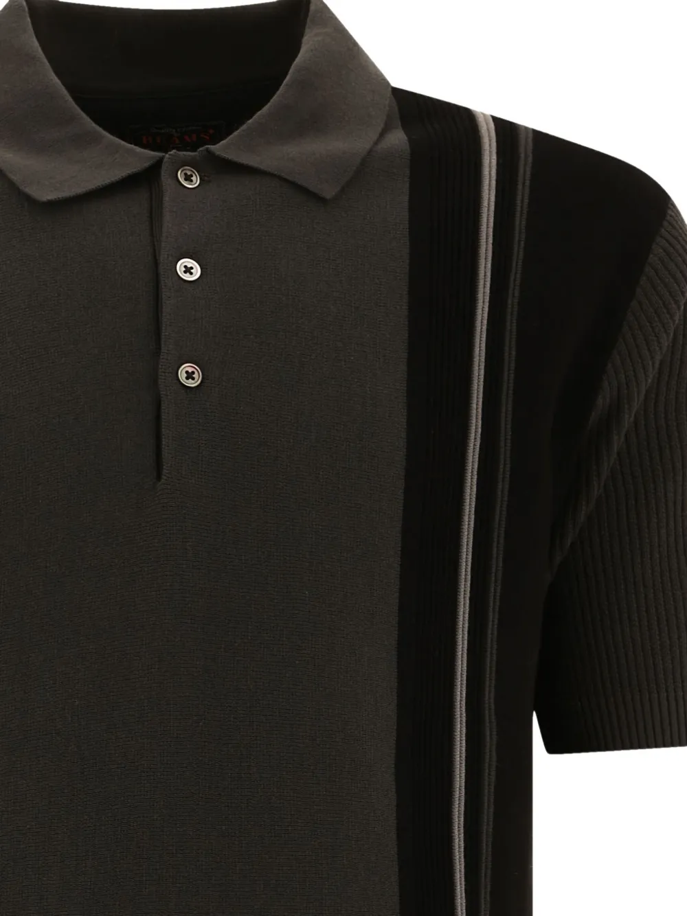 BEAMS PLUS Gebreid poloshirt Zwart