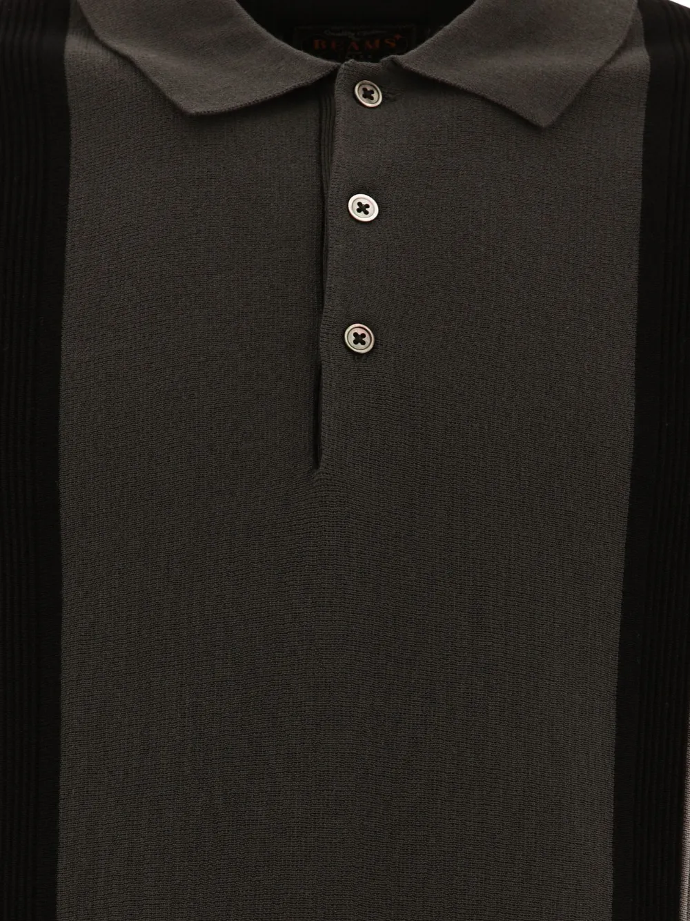 BEAMS PLUS Gebreid poloshirt Zwart
