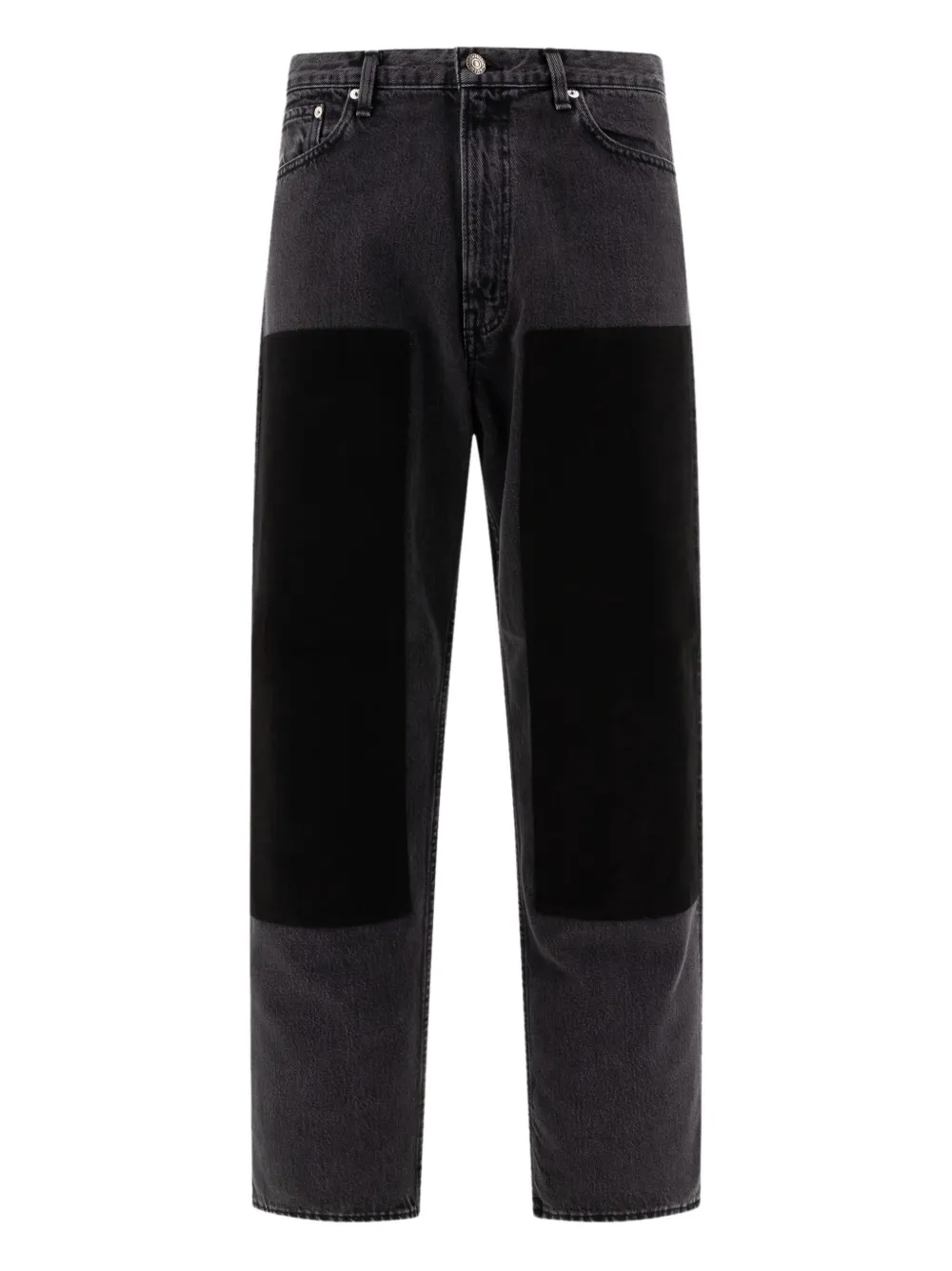 panelled cotton jeans