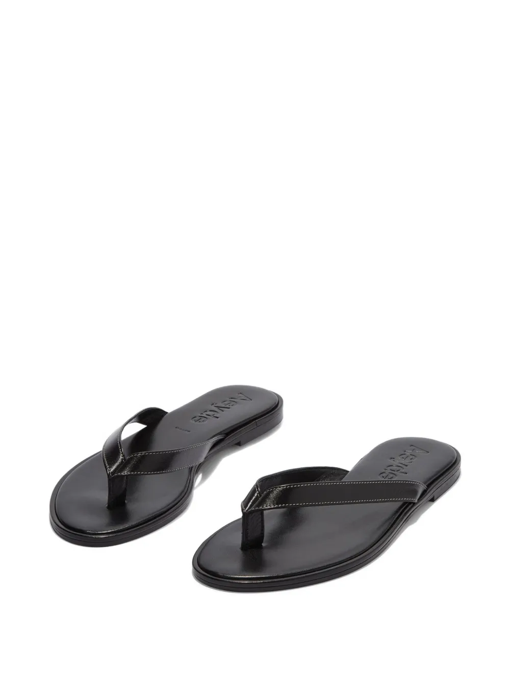 Aeyde Melody leather thong sandals Zwart