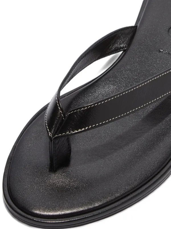 Aeyde Melody Leather Thong Sandals | Black | FARFETCH