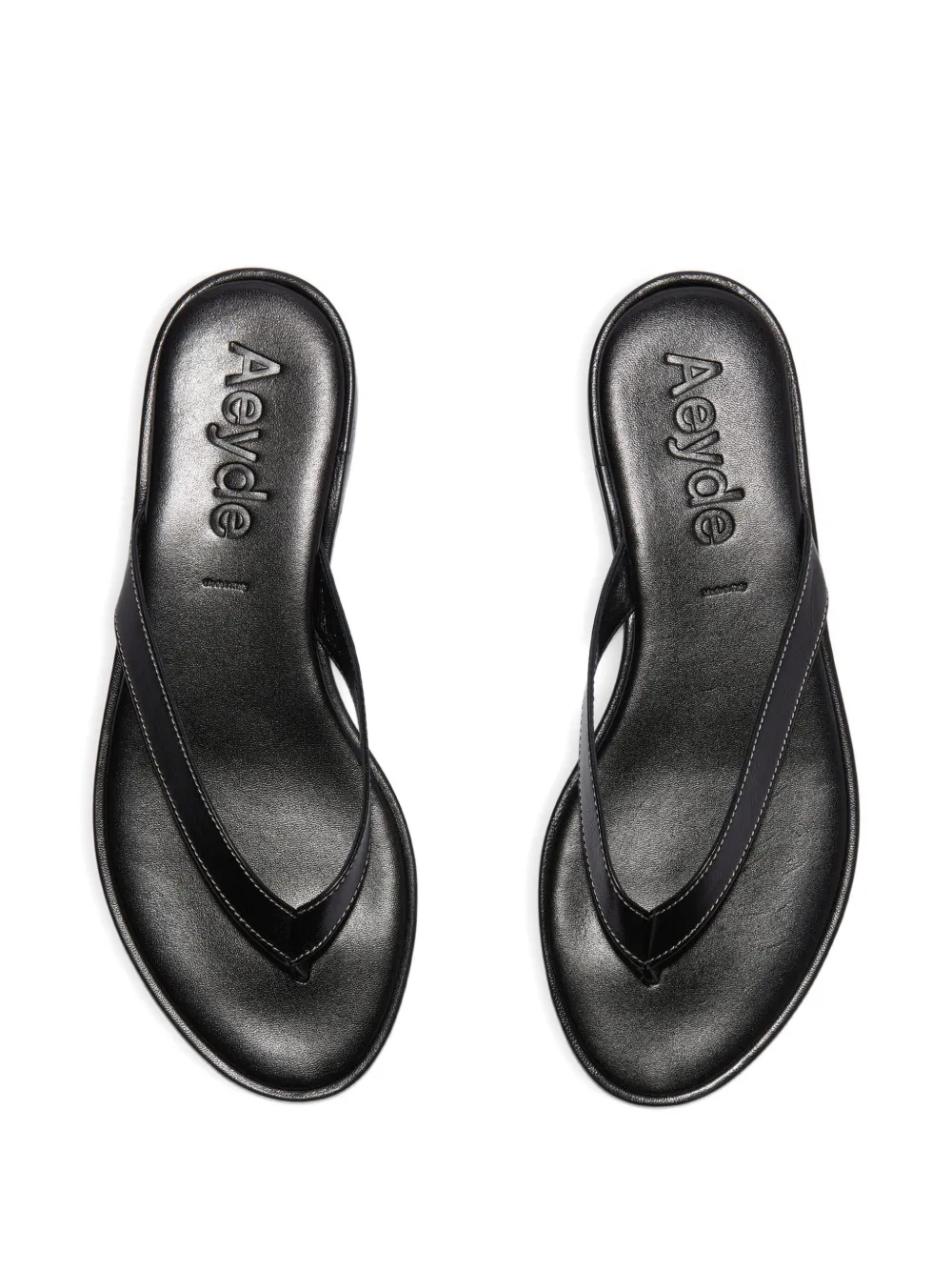 Aeyde Melody leather thong sandals Zwart