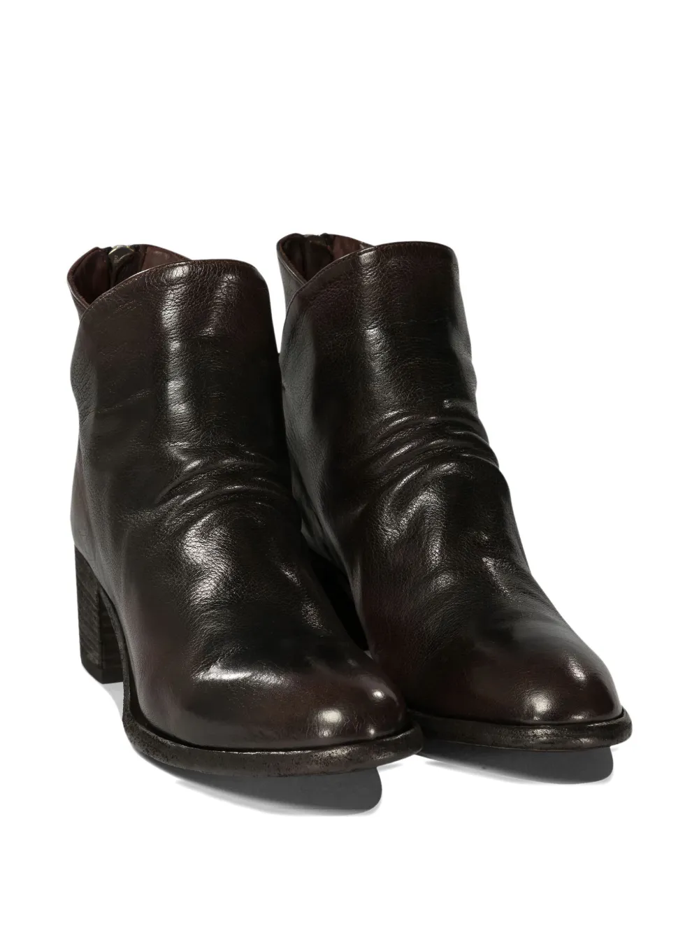 Officine Creative 55mm Denner 100 zip-detail block-heel boots Brown
