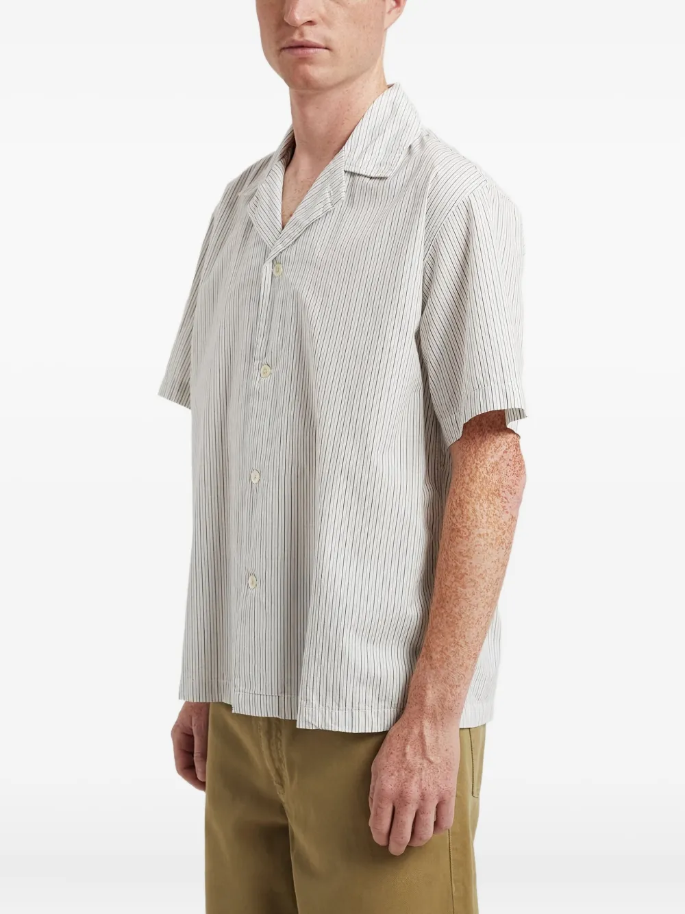 Norse Projects Gestreepte overhemd Wit
