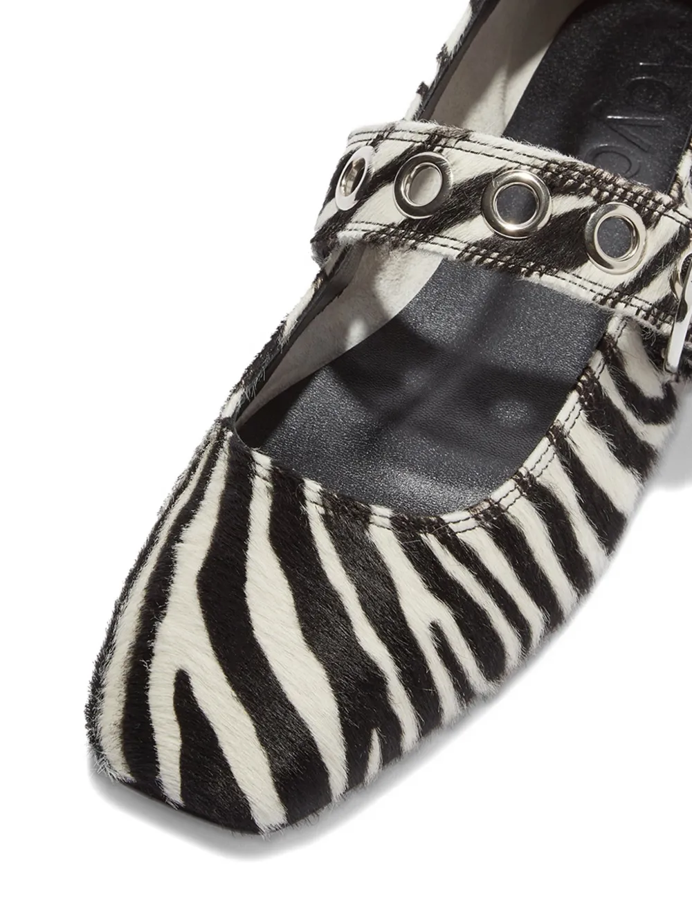 Aeyde Uma zebra-pattern ballet flats Black