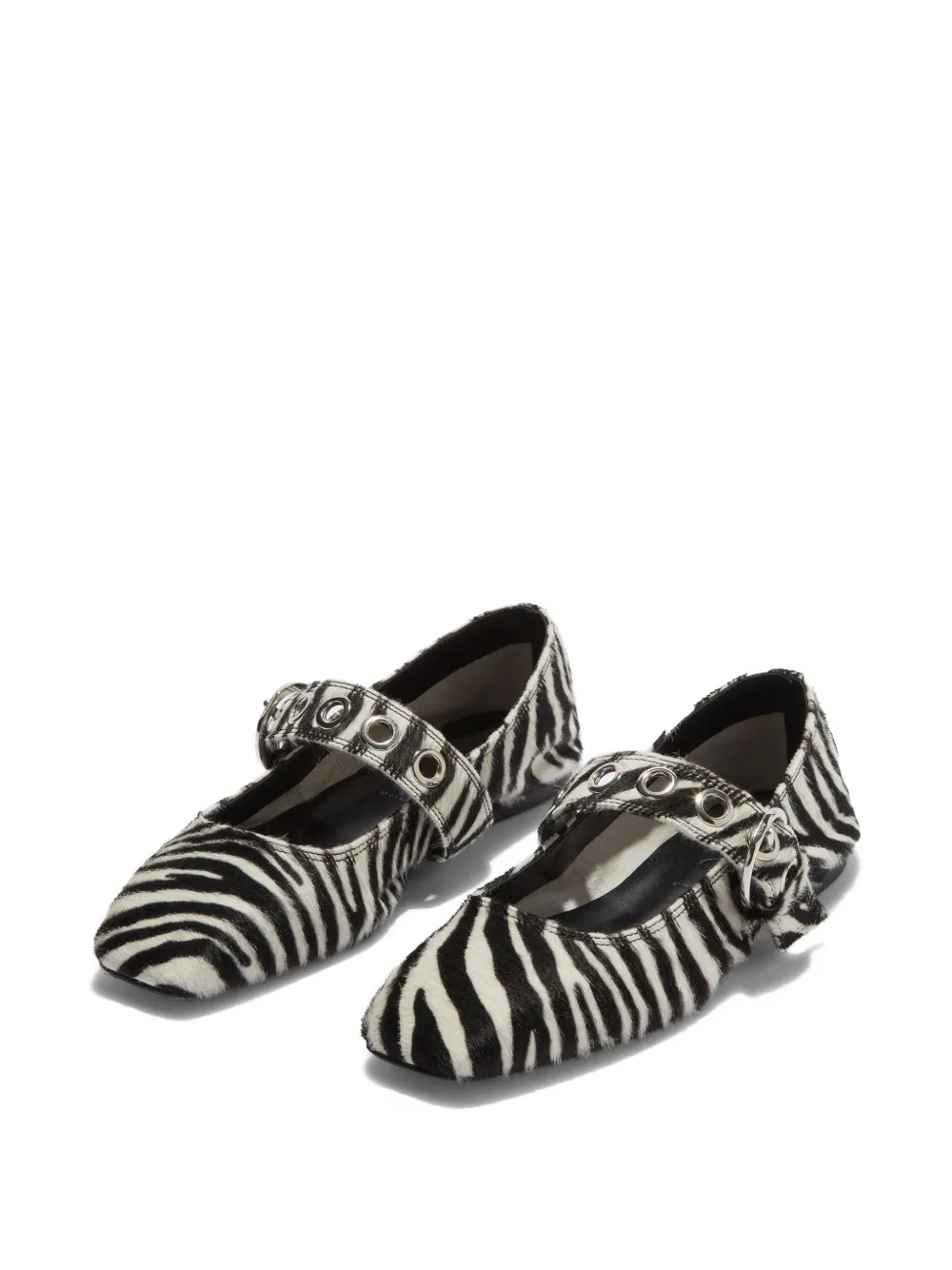 Aeyde Uma zebra-pattern ballet flats | Image 2