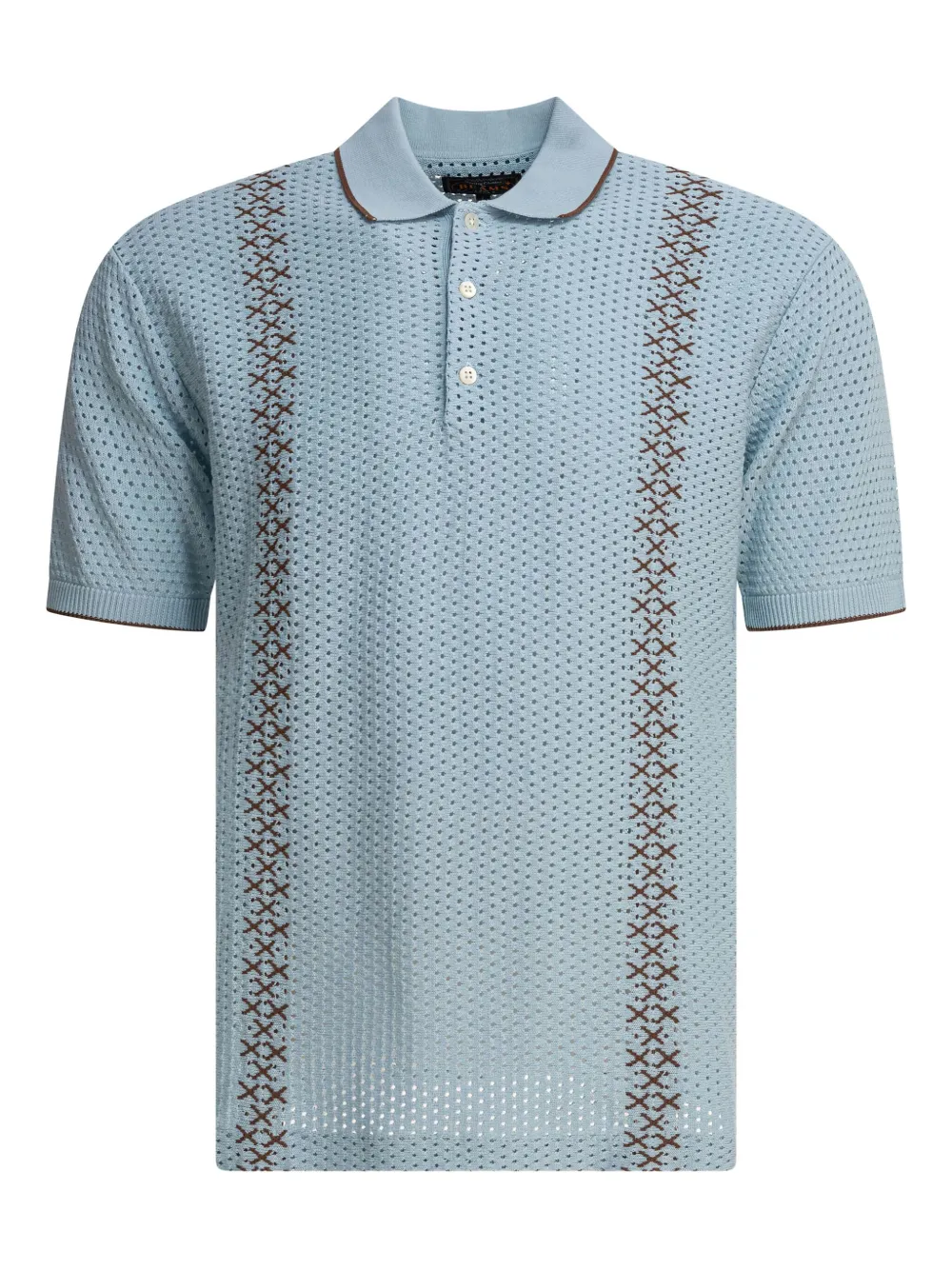 embroidered eyelet polo shirt