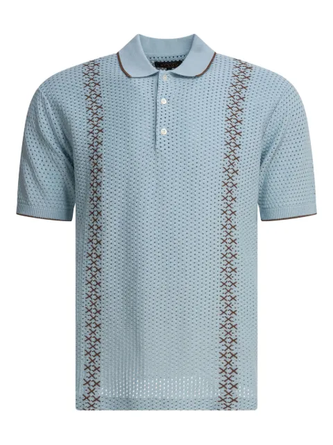 BEAMS PLUS embroidered eyelet polo shirt