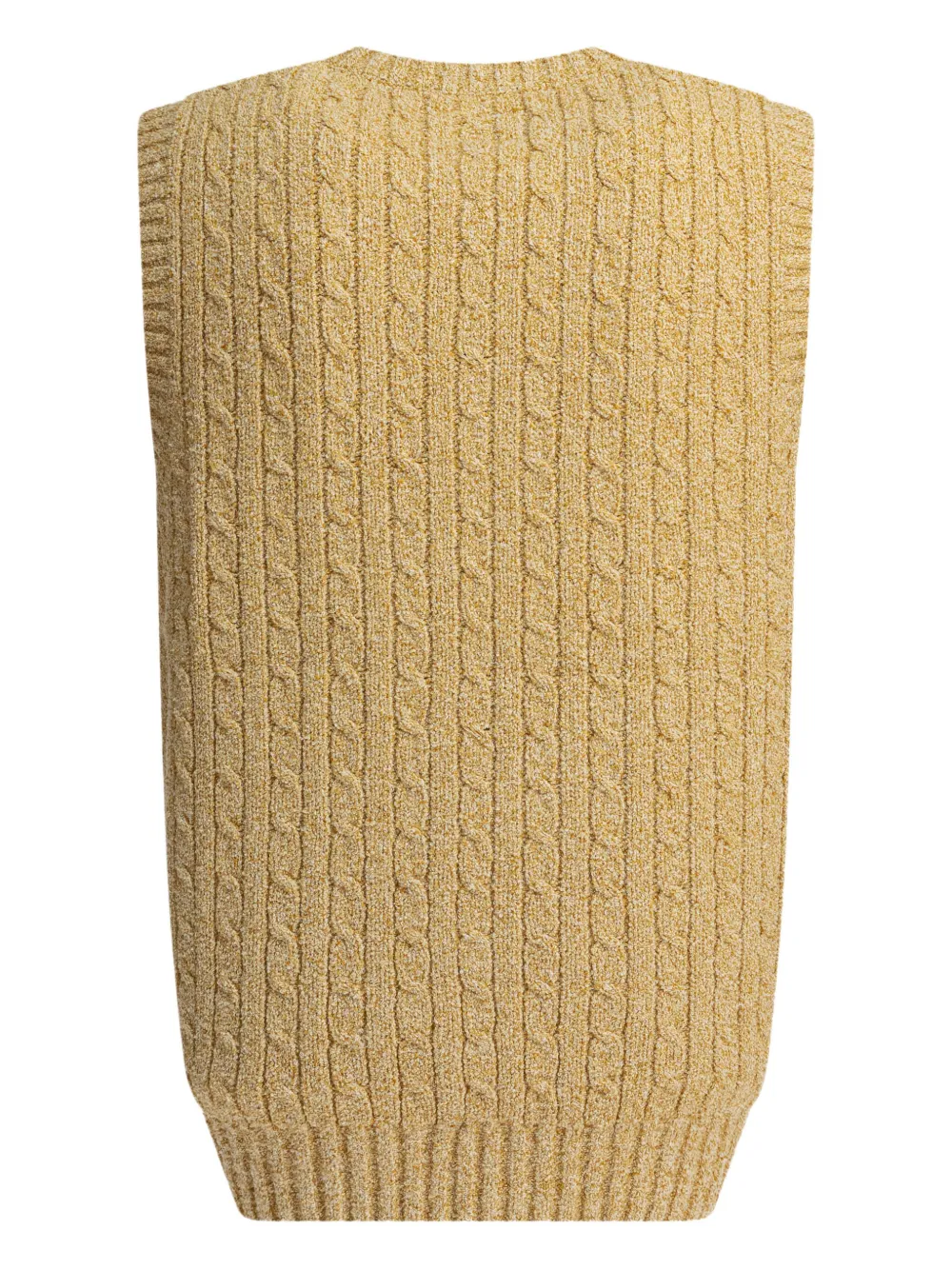 BEAMS PLUS cable-knit V-neck sweater vest - Beige