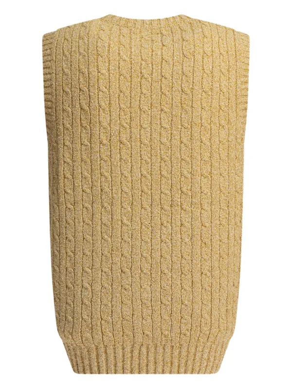 BEAMS PLUS cable-knit V-neck Sweater Vest Neutrals FARFETCH PH