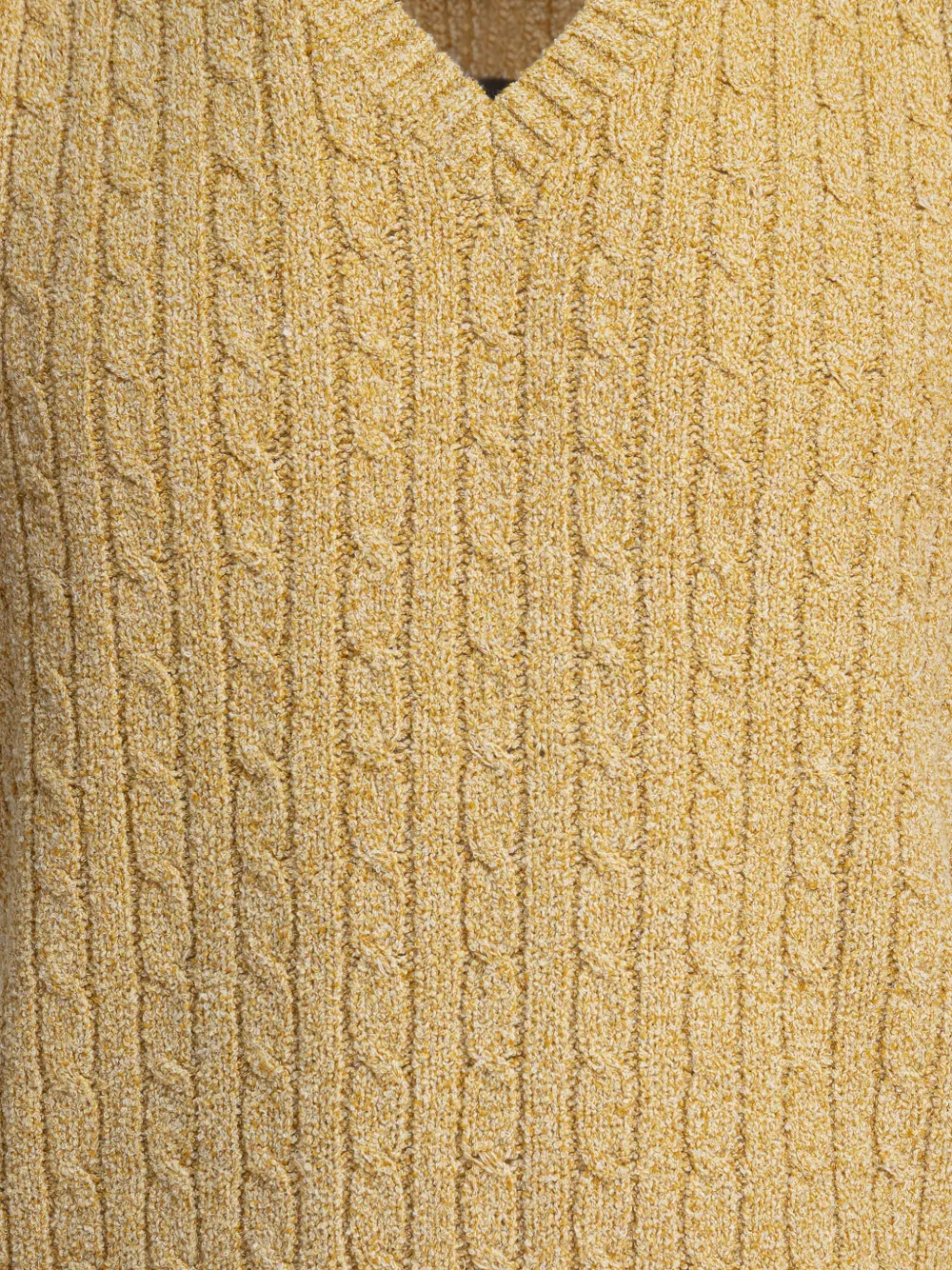 BEAMS PLUS Kabelgebreide spencer met V-hals Beige