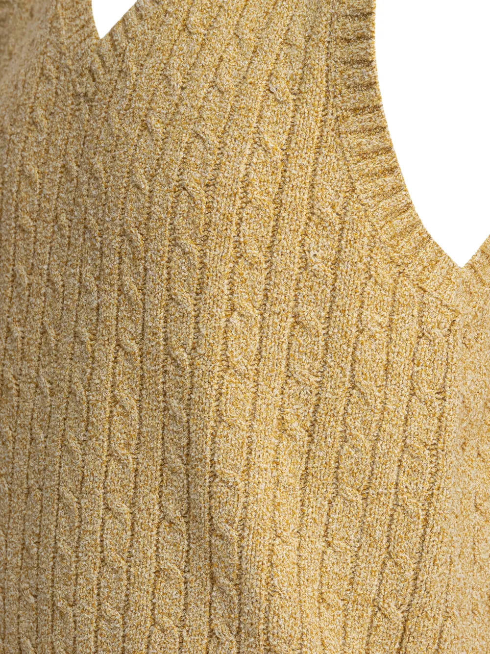 BEAMS PLUS Kabelgebreide spencer met V-hals Beige